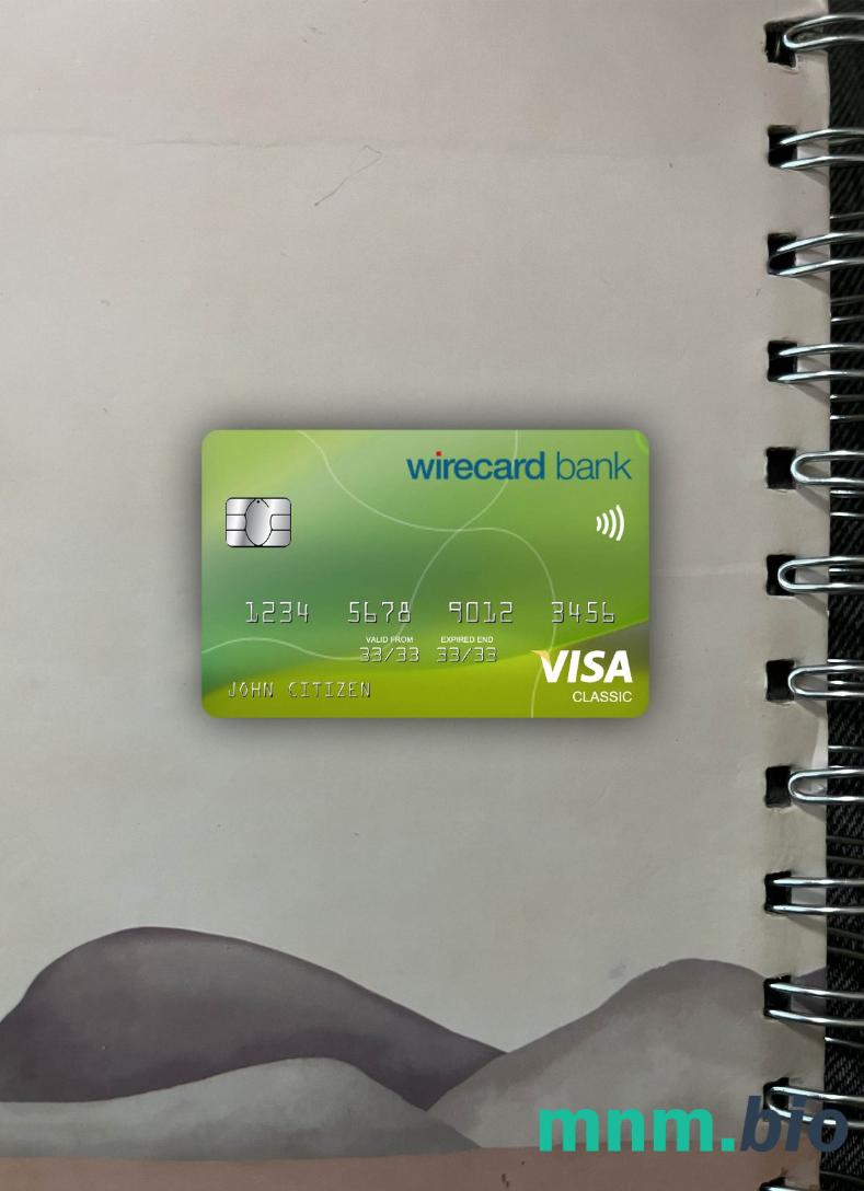 Germany Aschheim wirecard bank visa classic card wygląd fotograficzny skan PSD + zdjęcie